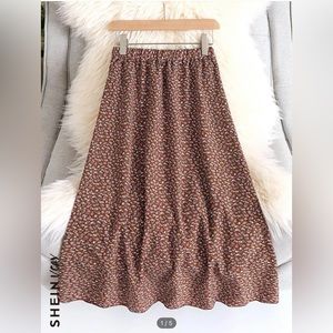 SHEIN Floral Midi Skirt 0XL